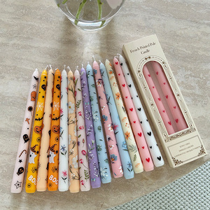 Customized 25cm printed long-stem <b>candle</b> European-style romantic candlelight <b>dinner</b> wedding celebration holiday smokeless <b>candle</b> - Product Image 2