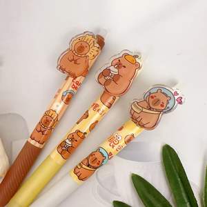 Stylo mécanique de dessin animé <span class=keywords><strong>Kawaii</strong></span> Capybara, 0.5mm, gel effaçable, recharges, poignées lavables, papeterie pour enfants, cadeau - Product Image 6