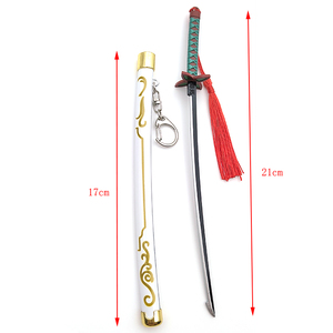Aleación de zinc espada Metal llavero Anime espada llavero <span class=keywords><strong>mini</strong></span> katana para Demon Slayer Kochou <span class=keywords><strong>Shinobu</strong></span> - Product Image 6