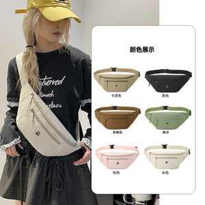 Women's Chest Bag Lightweight Multi Pocket Zipper Closure Portable Everyday Use Spring 2025 Beige Black Pink Fruit Green - Product Image 1