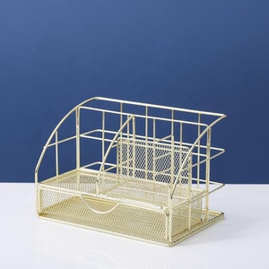 <span class=keywords><strong>Organisateur</strong></span> <span class=keywords><strong>de</strong></span> <span class=keywords><strong>bureau</strong></span> en maille or et or <span class=keywords><strong>rose</strong></span> 22,5x15x15cm pour l'organisation du <span class=keywords><strong>bureau</strong></span> à domicile et au <span class=keywords><strong>bureau</strong></span> - Product Image 4