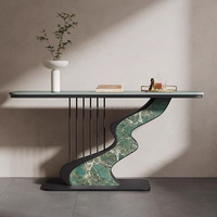Table console moderne de salon et de couloir Table console d'art en dalle de roche créative contre le mur Table console de rangement de haute qualité