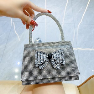 New Cross-border Full Bow Women's Polyester Flap <b>Handbag</b> Rhinestone Decoration <b>Small</b> Square Urban Simplicity Daily Bag Tanjing - Product Image 6