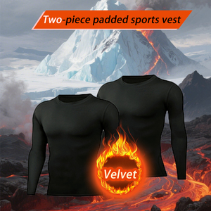 Magazzino USA 2 Pack camicie a compressione <span class=keywords><strong>termica</strong></span> per gli uomini a manica lunga abbigliamento da corsa a Base di <span class=keywords><strong>maglia</strong></span> strato per il freddo invernale - Product Image 4
