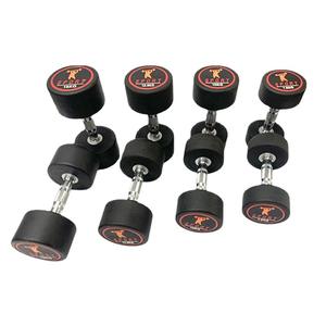 ヘッドコーティング鋳鉄ラバーダンベル ブラック 耐久性のあるソースファクトリー卸売 メンズ レディース 家庭用 ポックマーキング加工 ソリッド 業務用 - Product Image 1