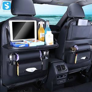 Accesorios universales para automóviles, bolsa de almacenamiento plegable para asiento trasero de coche, organizador multifuncional de cuero PU para coche - Product Image 1