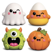 Jouet anti-stress à presser d'Halloween adorable en gros, assortiment de citrouilles, fantômes et monstres mignons, jouet souple pour la décompression, idéal pour la décoration de la maison et du bureau