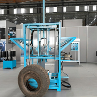 Machine d'emballage automatique à triple pneu pour pneus de camion Presse hydraulique peu encombrante avec composants de noyau de roulement de moteur de pompe en acier
