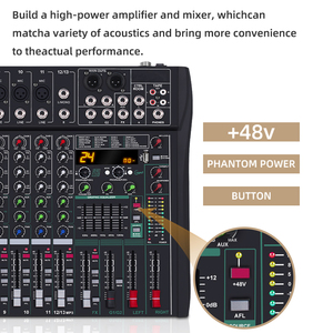 RF120 13-Channel Professional <strong>DJ</strong> Mixer <strong>Controller</strong> 24 DSP +48V Phantom Power Plastic Metal Construction for Studio Live Stage - Product Image 3