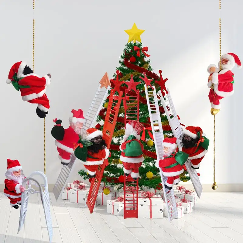 Amazon tiktok Christmas decorations electric climbing stairs Santa Claus climbing beads Christmas ornaments Children Gift Toys