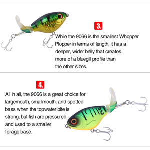 Señuelo Flotante de Superficie <span class=keywords><strong>Whopper</strong></span> Plopper de 75 mm y 17 g, con Ojo de Pez 3D y Cola con Hélice Giratoria, Cebo Duro para Pesca de Lubina en Agua Dulce y Salada - Product Image 5