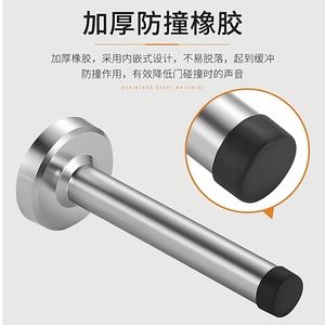 304 Stainless Steel No-Drill Door Stop Extended Door Top Dressing Room Glass Barrier Fingerprint Lock Anti-Collision <b>Stoppers</b> - Product Image 5