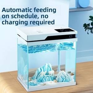 工厂批发 21 加仑现代智能方形玻璃水族箱桌面生活型超清自动喂食器温度显示 - Product Image 3