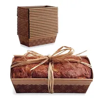 Custom Brood Kraft Loaf Pan Gegolfd Bakkerij Gebak Rechthoek Pannen, Recyclebaar Wegwerp Papier Bakken Loft Mal Papier Loaf Pan