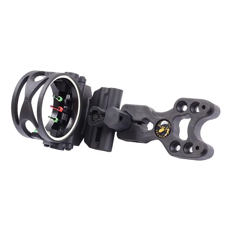3 Pin Bow Sight 0.019" Bright Fiber-Optic Bow and Arrow Hunting Equipped Fine Tuning Metal Compound Archery Sight