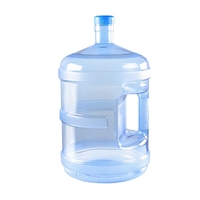 Baril en plastique pour eau minérale de 20 litres (5 gallons) bleu avec poignée, logo personnalisé imprimé en usine
