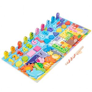 Juguete Educativo de Madera para la Primera Infancia, Actividad Interactiva para Padres e Hijos, Rompecabezas de Dos Estilos, Tablero de Números, Pesca, Juego de Emparejamiento, Matemáticas Divertidas - Product Image 6