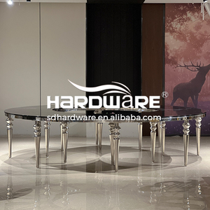 Tavolo da pranzo in vetro a forma di specchio nero moderno di alta qualità per matrimoni ed eventi - Product Image 5