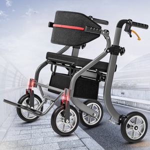 <span class=keywords><strong>D</strong></span>éambulateur multifonctionnel à quatre roues en alliage <span class=keywords><strong>d</strong></span>'aluminium pour extérieur, pliable, pour personnes âgées, chariot de courses multifonctionnel pour personnes handicapées - Product Image 1