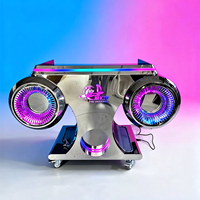 Table de DJ portable en acier inoxydable avec logo personnalisé OEM, éclairage LED, roues amovibles, pour événements, fêtes, bars, discothèques