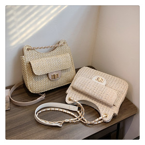 Productos de Moda <span class=keywords><strong>2023</strong></span>, Novedades, Bolso Bandolera de Piel Sintética Estilo Boho, Tejido de Paja, para Vacaciones, Bolso de Hombro Casual Vintage para Mujer - Product Image 2