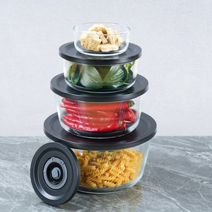 Thân Thiện Với Môi Thực Phẩm Thủy Tinh Container Với Ghi Ngày Nắp Kính Hộp Ăn Trưa Lò Microwave Ăn Trưa Container Bộ - Product Image 5