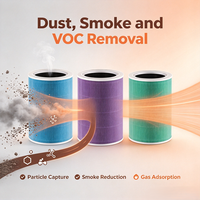 Filter Silinder Filter Hepa Filter Karbon H13 99.97 Karbon Aktif Menghilangkan Debu Asap VOCs Pengganti Filter untuk Pemurni Udara