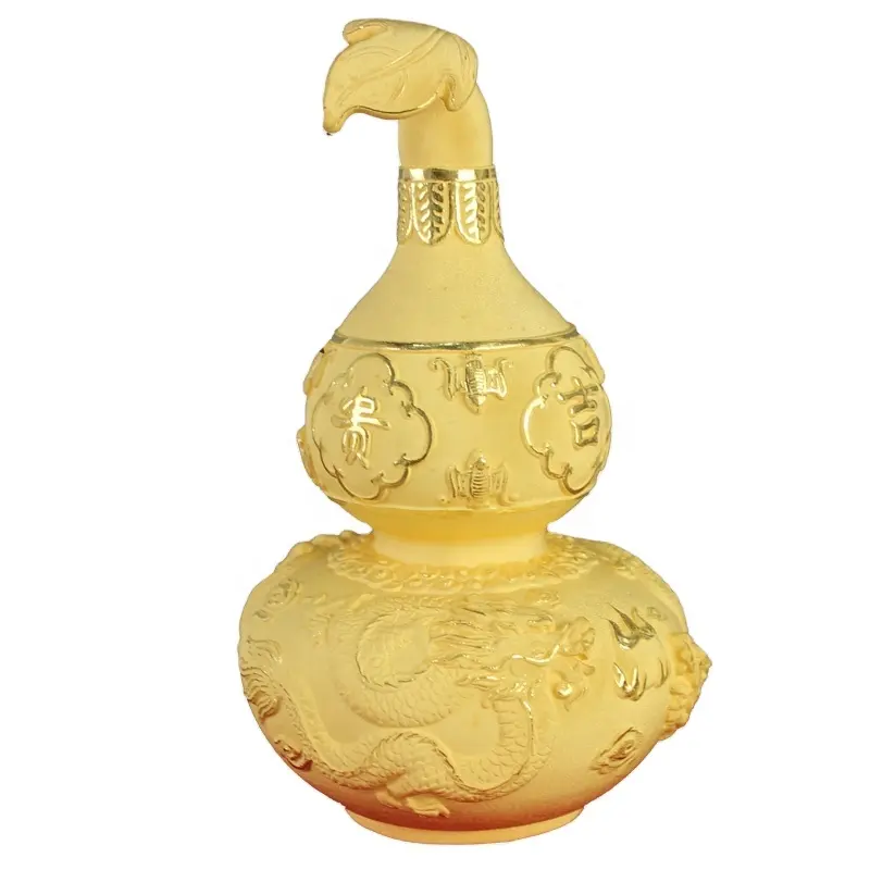 סיני מקורה מתכת פנג שואי עיצוב הבית דלעת צורת בקבוק מפעל ייצור 24k זהב <span class=keywords><strong>פסל</strong></span>