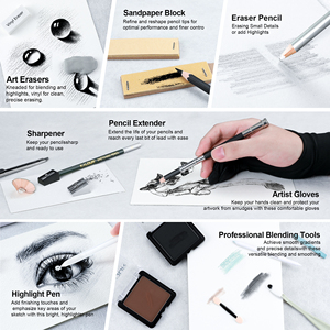 KALOUR Nuovo Prodotto in Offerta: Set da <span class=keywords><strong>Disegno</strong></span> Deluxe Mega da 108 Pezzi <span class=keywords><strong>con</strong></span> Matite, Carboncini e Accessori in Scatola di Latta per Artisti Professionisti - Product Image 4