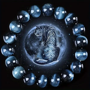 Silple 10MM Haute Qualité Naturel Oeil De Tigre Pierre Bracelet 3A Grade Bleu Oeil De Tigre Pierre Personnalité Bracelet Fait Main - Product Image 1