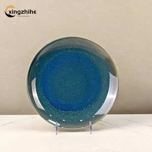 Service de table en céramique moderne <span class=keywords><strong>bleu</strong></span> en grès de 16 pièces avec glaçure réactive écologique, compatible lave-vaisselle et four, pour un usage domestique - Product Image 5