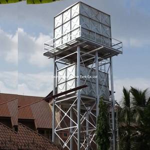 Réservoir d'eau pour lutte contre les incendies en acier inoxydable de 10 000 L avec garantie d'un an, panneaux en acier inoxydable 304/316 de qualité alimentaire, base en béton - Product Image 4