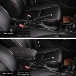 Boîte de rangement pour <span class=keywords><strong>accoudoir</strong></span> de siège de voiture avant Peugeot <span class=keywords><strong>2008</strong></span> <span class=keywords><strong>Accoudoir</strong></span> de console centrale en cuir avec porte-gobelet - Product Image 3