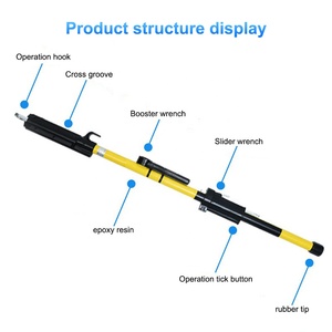 Alta tensione 1.4m <span class=keywords><strong>2m</strong></span> 2.5m in fibra di vetro bastone per fucile con asta interna materiale elettrico morsetto bastoni - Product Image 4