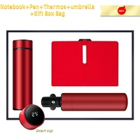 Ensemble de luxe 2025 : Tasse isotherme, carnet, parapluie et stylo avec impression sérigraphique de logo personnalisé pour cadeaux d'entreprise