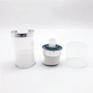 Bottiglia airless cilindro acrilico in plastica cosmetico 50ml 80ml 120ml