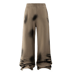 430G Pure Cotton Sweatpants With Faded Spray-Dyed Gradient American Vintage Style for Men's Streetwear - Product Image 2