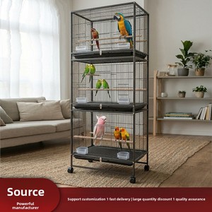 Cage à oiseaux de luxe en fer, empilable, pour l'élevage, avec système anti-évasion et poulies, pour oiseaux de taille moyenne - Product Image 3