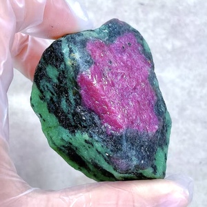 Piedras Curativas de Alta Calidad 100% Naturales, Rubí <span class=keywords><strong>en</strong></span> Zoisita <span class=keywords><strong>en</strong></span> <span class=keywords><strong>Bruto</strong></span> para Decoración, Venta al por Mayor, Piedra Natural Roja y Verde - Product Image 4