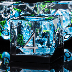 Bộ xúc xắc đa diện tùy chỉnh bằng nhựa Polyhedral Stone Mountain D20, cạnh sắc bằng kim loại, dành cho trò chơi trên bàn, RPG, DND, chất liệu nhựa acrylic, đá quý - Product Image 6