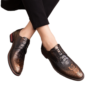 Chaussures Oxford en cuir PU pour hommes, à lacets, bout fermé, solides, pour affaires, décontractées, mode, mariage, printemps, été - Product Image 1