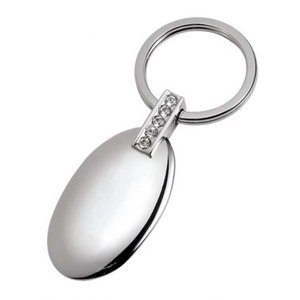 Portachiavi LED in Vetro Ovale con Cristalli, Design Elegante per Facile Attacco alle Chiavi dell'Auto - Product Image 1
