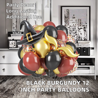 Ballons en aluminium durables en forme de S de 12 pouces, noir, bordeaux, marron, or, pour les fêtes de naissance et les anniversaires