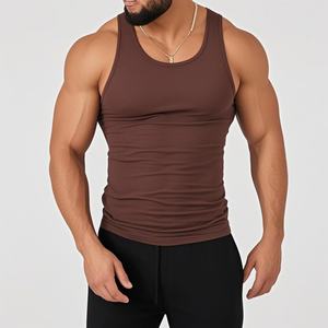 Débardeur en coton pour homme, logo personnalisé, vente en gros, tricoté, musculation, vêtements de sport, respirant, décontracté, débardeur - Product Image 4
