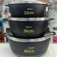 Ensemble de casseroles antiadhésives en aluminium 6 pièces, grandes tailles 32cm, 36cm, 40cm