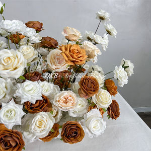 Décoration florale d'allée de mariage en église, style automne, fleurs artificielles blanches pour extérieur - Product Image 3