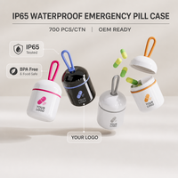 Kotak Penyimpanan Obat Mini Portabel dengan Dua Kompartemen Desain Pegangan Modern Bahan ABS/PP untuk Membawa Kapsul & Pil