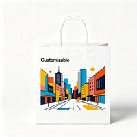 Sac en carton blanc imprimé sur mesure à haute blancheur pour les magasins de cosmétiques, les boutiques de vêtements et les emballages cadeaux de marques