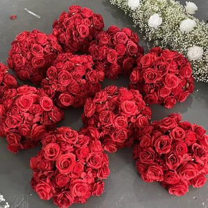 Centrotavola Moderno Artigianale con Sfera di Rose Bianche e <span class=keywords><strong>Rosa</strong></span>, Decorazione per Tavoli da Matrimonio ed Eventi, Fiori Artificiali - Product Image 2