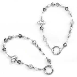 Correa de Muñeca para Teléfono Móvil con Diseño de Corazón de Cristal Plateado, Hecha a Mano, Creativa, con Cuentas, Anticaídas y Resistente a Golpes - Product Image 2